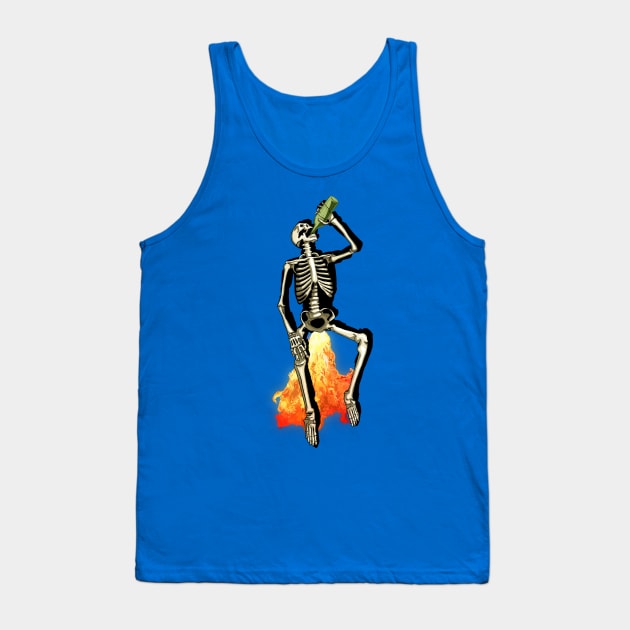 Dead funny Skeleton drink, drinking, drunk, bottle flaming fart Tank Top by SmerkinGherkin